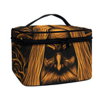 Gold Odin With Huginn And Muninn Print Travel Makeup Bag