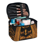 Gold Odin With Huginn And Muninn Print Travel Makeup Bag