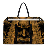 Gold Odin With Huginn And Muninn Print Utility Tote Bag