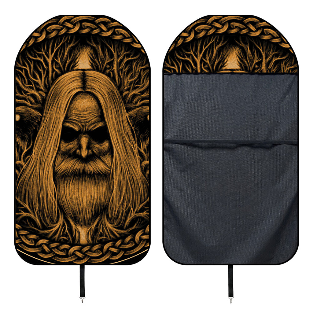 Gold Odin With Huginn And Muninn Print Waterproof Car Seat Cover
