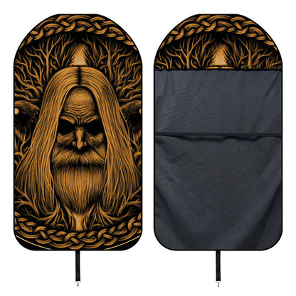 Gold Odin With Huginn And Muninn Print Waterproof Car Seat Cover