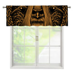 Gold Odin With Huginn And Muninn Print Window Valance