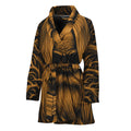 Gold Odin With Huginn And Muninn Print Women's Bathrobe
