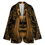 Gold Odin With Huginn And Muninn Print Women's Blazer