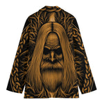 Gold Odin With Huginn And Muninn Print Women's Blazer