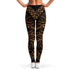 Gold Odin With Huginn And Muninn Print Women's Leggings
