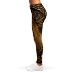 Gold Odin With Huginn And Muninn Print Women's Leggings