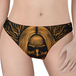 Gold Odin With Huginn And Muninn Print Women's Thong