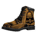 Gold Odin With Huginn And Muninn Print Work Boots