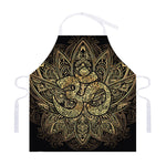Gold Om Lotus Print Adjustable Apron
