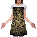 Gold Om Lotus Print Adjustable Apron