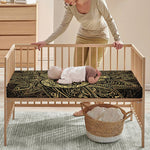 Gold Om Lotus Print Baby Crib Sheet