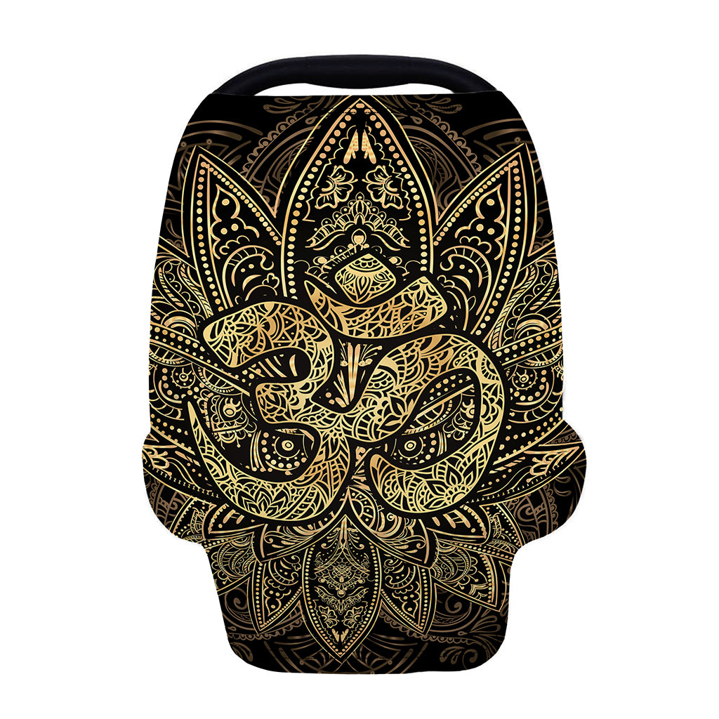 Gold Om Lotus Print Baby Seat Cover