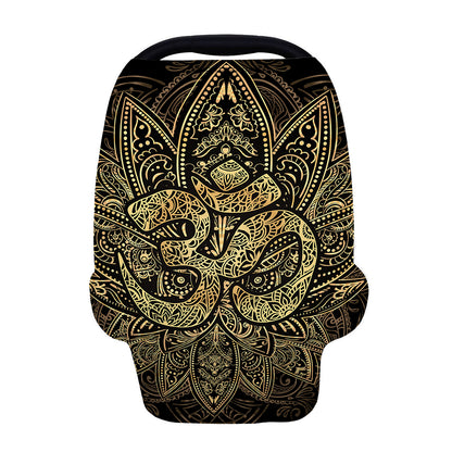Gold Om Lotus Print Baby Seat Cover