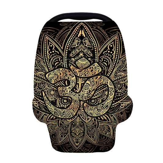Gold Om Lotus Print Baby Seat Cover