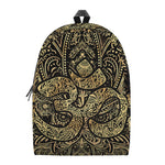 Gold Om Lotus Print Backpack