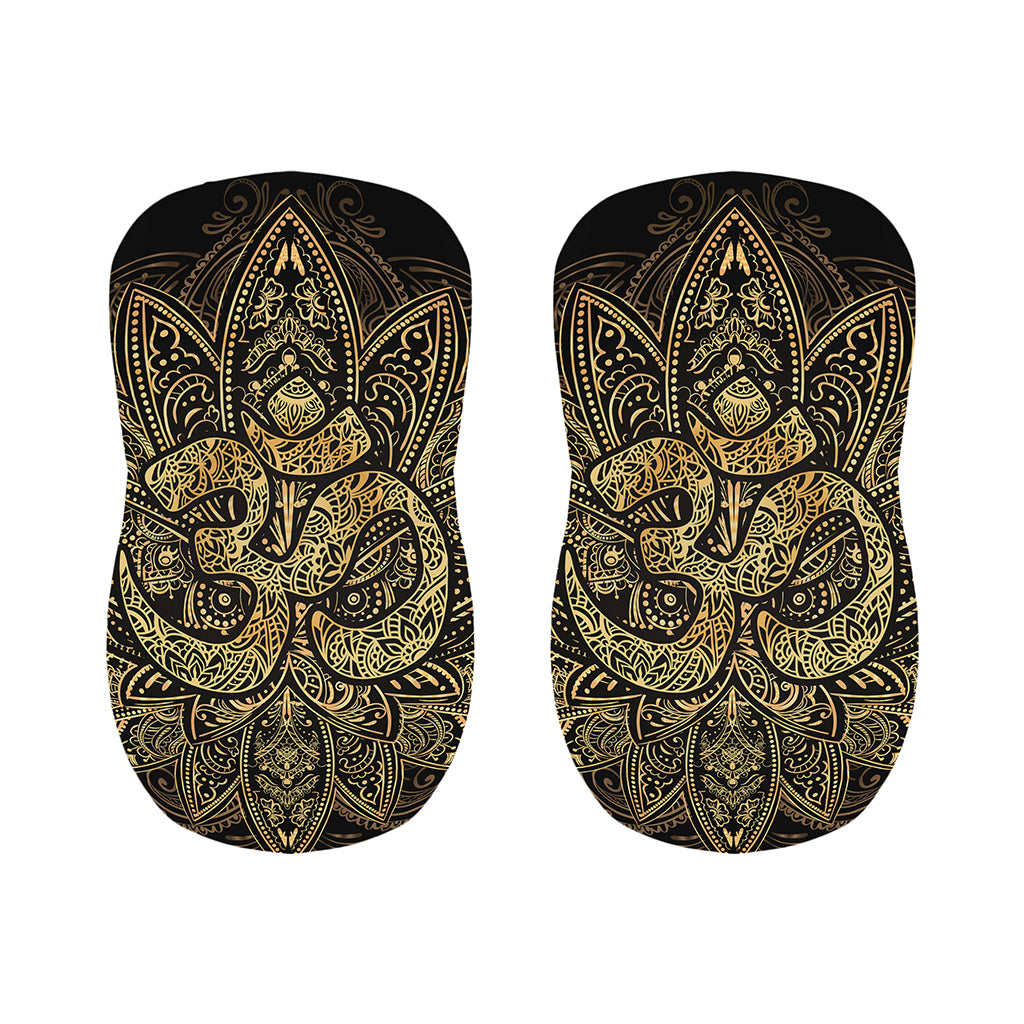 Gold Om Lotus Print Bar Stool Covers
