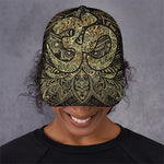 Gold Om Lotus Print Baseball Cap