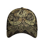 Gold Om Lotus Print Baseball Cap