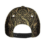 Gold Om Lotus Print Baseball Cap
