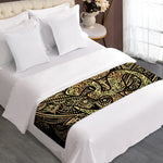 Gold Om Lotus Print Bed Runner