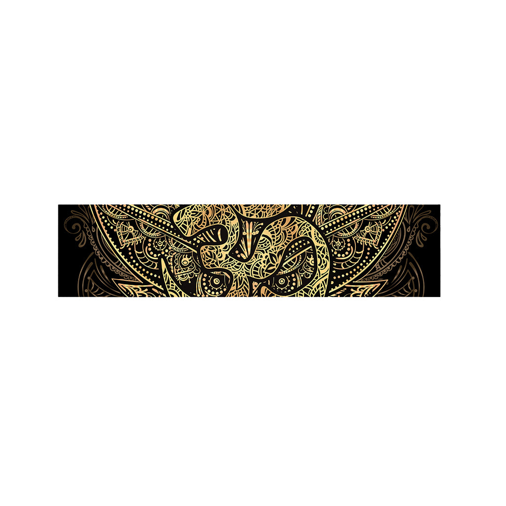 Gold Om Lotus Print Bed Runner