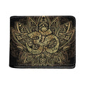 Gold Om Lotus Print Bifold Wallet