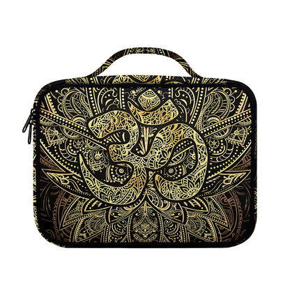 Gold Om Lotus Print Briefcase Bible Bag