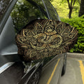 Gold Om Lotus Print Car Side Mirror Covers