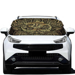 Gold Om Lotus Print Car Windshield Snow Cover