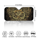 Gold Om Lotus Print Car Windshield Sun Shade