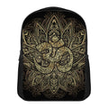 Gold Om Lotus Print Casual Backpack