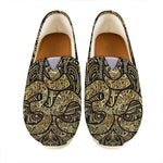 Gold Om Lotus Print Casual Shoes