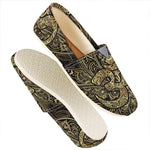 Gold Om Lotus Print Casual Shoes