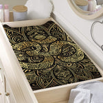Gold Om Lotus Print Changing Pad Cover