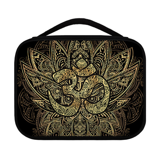 Gold Om Lotus Print Classic Bible Case