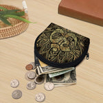 Gold Om Lotus Print Coin Purse