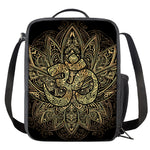 Gold Om Lotus Print Crossbody Lunch Bag