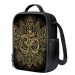 Gold Om Lotus Print Crossbody Lunch Bag