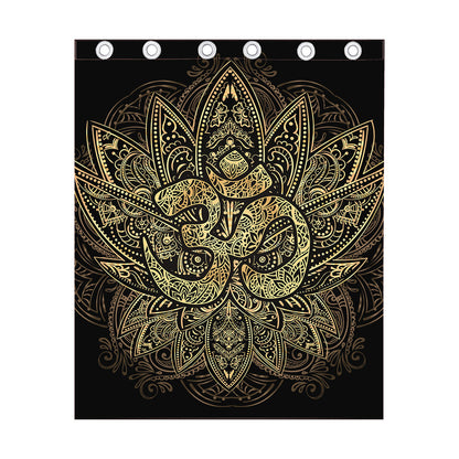 Gold Om Lotus Print Curtain