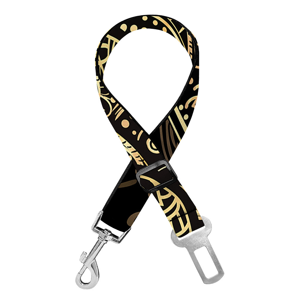 Gold Om Lotus Print Dog Seat Belt