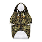 Gold Om Lotus Print Dog Zip Up Hoodie