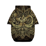 Gold Om Lotus Print Dog Zip Up Hoodie