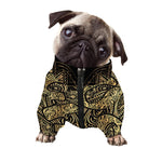 Gold Om Lotus Print Dog Zip Up Jacket
