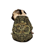 Gold Om Lotus Print Dog Zip Up Jacket