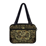 Gold Om Lotus Print Double Strap Bible Bag