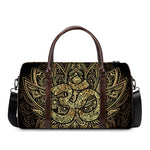 Gold Om Lotus Print Duffle Bag