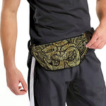Gold Om Lotus Print Fanny Pack