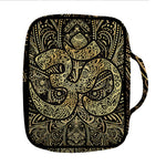 Gold Om Lotus Print Front Pocket Bible Bag