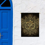 Gold Om Lotus Print Garden Flag